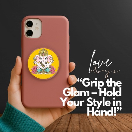 Vighnaharta Touch Pop Socket – Elegant Lord Ganesha Grip | TheKalaakul